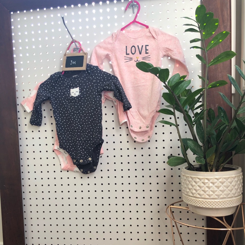 3 long sleeved body suits